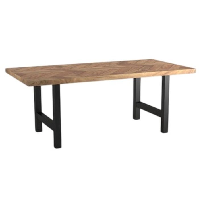 Table de Salle à Manger Home ESPRIT Métal Bois d'acacia 180 x 90 x 76 cm 1