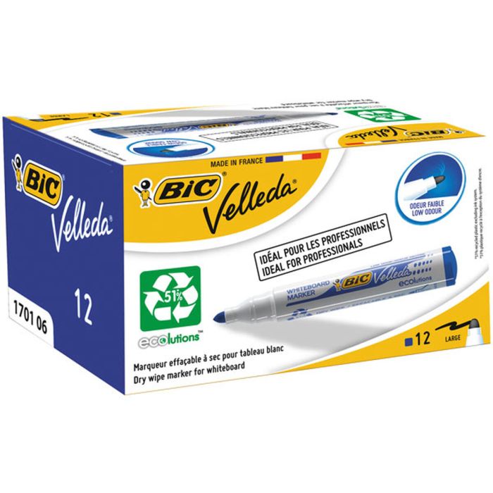 marqueur craie liquide Bic Velleda Ecolutions 1701 Bleu (12 Pièces) 1