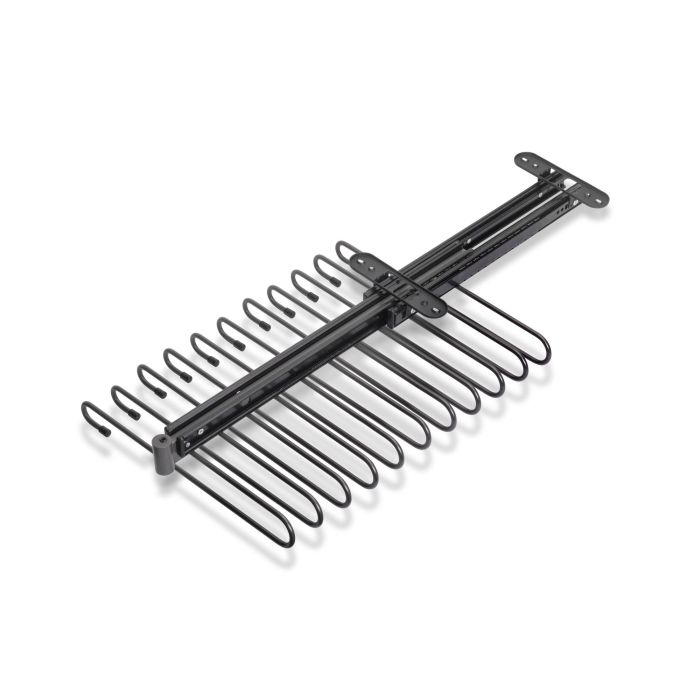 Emuca Porte-pantalons extractible, 11 tiges, guides d'extraction totale, Acier, Titane 3 Emuca Porte-pantalons extractible, 11 tiges, guides d'extraction totale, Acier, Titane 3