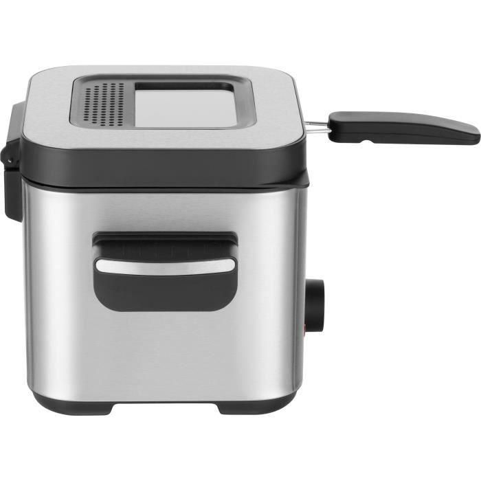 Sencor SFR 6200SS Friteuse sans Huile 1.5 L 900 W à Contrôle de Température 130-190 °C, Noir et Acier Inoxydable