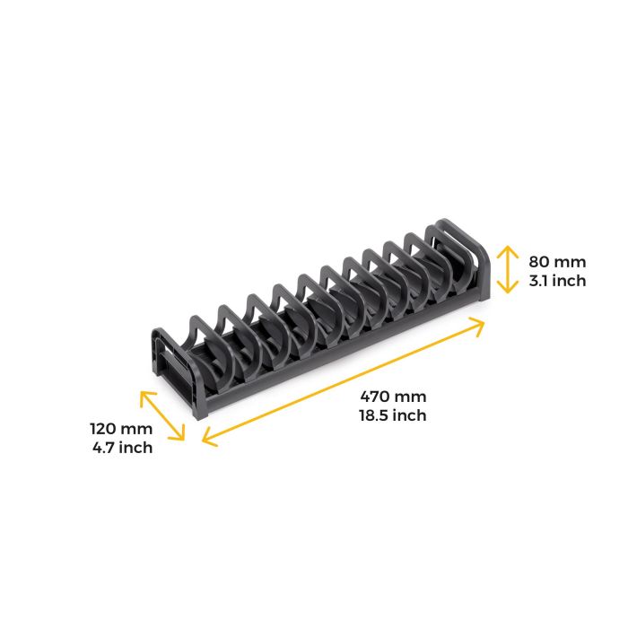 Emuca Orderbox Porte-assiettes pour tiroir, 120x470mm, Aluminium et Plastique, Gris antracite 10 Emuca Orderbox Porte-assiettes pour tiroir, 120x470mm, Aluminium et Plastique, Gris antracite 10