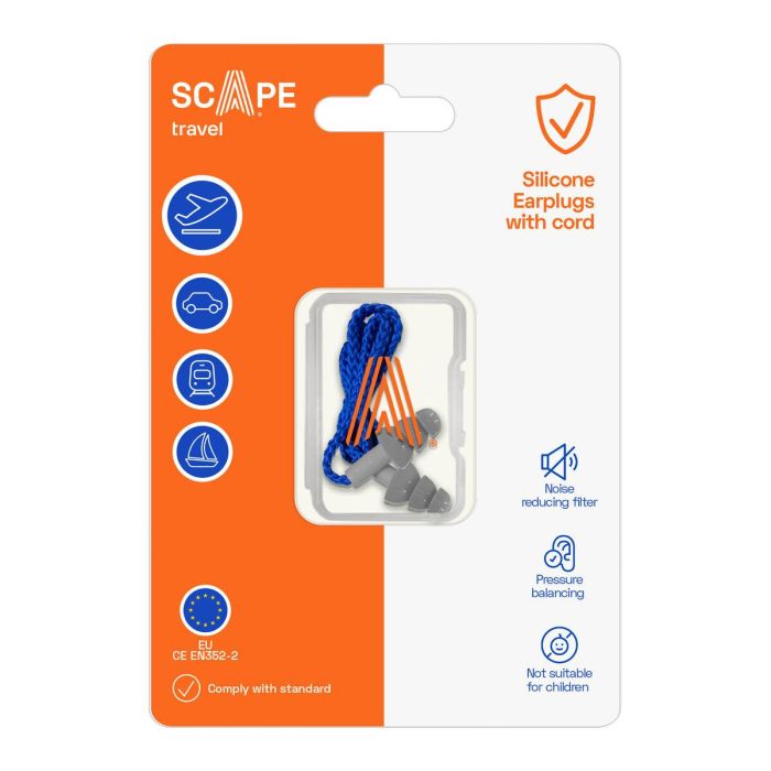 Bouchons pour les Oreilles Scape Travel SA-1-3 (WITH CORD) 1 Bouchons pour les Oreilles Scape Travel SA-1-3 (WITH CORD) 1