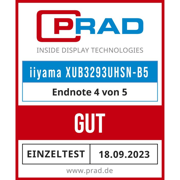 81,3cm/32'' (3840x2160) iiyama LCD Business XUB3293UHSN-B5 IPS 4ms HDMI DisplayPort USB-C UHD Black 8