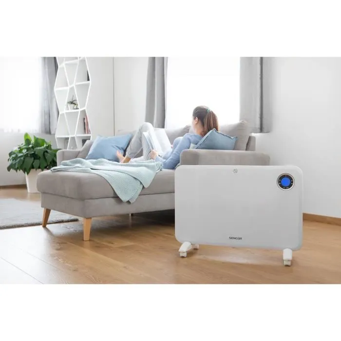 Sencor SCF 3200WH Convecteur électrique Blanc 1500 W, 2 niveaux de chauffage, thermostat réglable 15-35°C, 4 modes, IP24