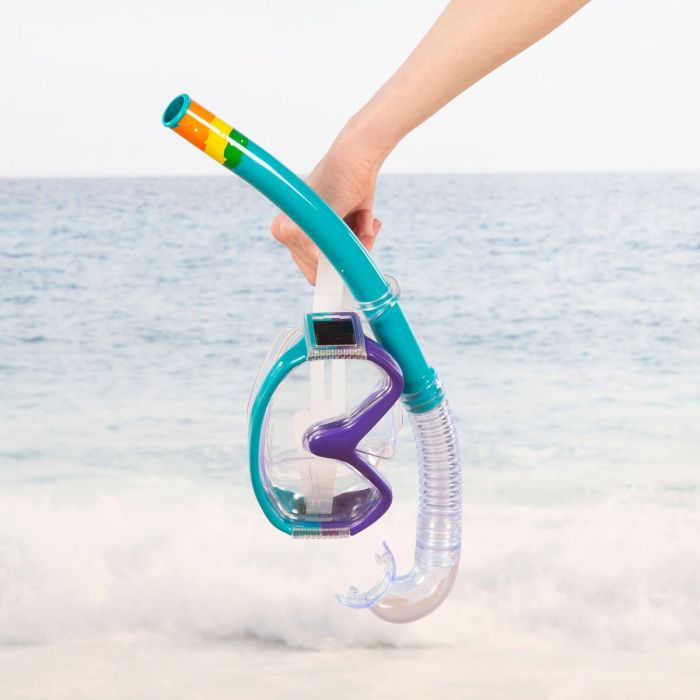 Masque de Plongée avec Tube AquaSport Turquoise (6 Unités) 5