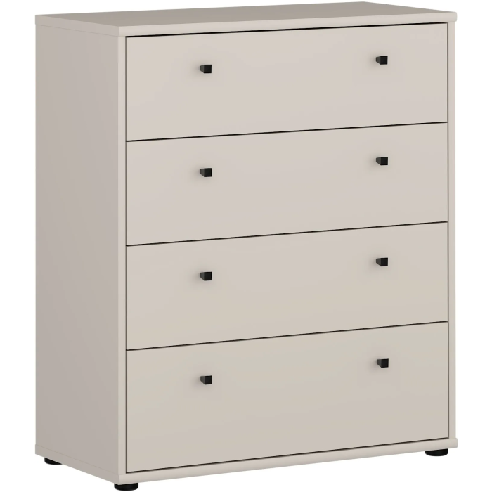 TEMPRA Commode 4 tiroirs - Couleur Sable - Design sobre - L 73,7 x P 34,8 x H 85,5 cm - Organisation chambre salon TEMPRA Commode 4 tiroirs - Couleur Sable - Design sobre - L 73,7 x P 34,8 x H 85,5 cm - Organisation chambre salon