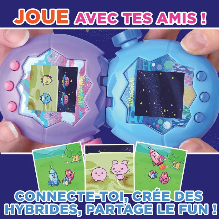 Bandai Tamagotchi Paradise Modèle Ciel 43423 - Jouet Électronique d'Animal Virtuel avec 3 Champs Différents - Version Française