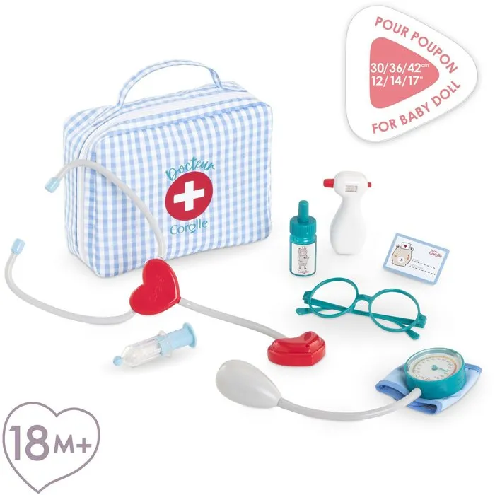 Corolle Valise Docteur et Accessoires de Jouet pour Enfant et Poupée 30 à 42 cm - Stéthoscope, Seringue, Tensiomètre - Jouet d'Imitation Dès 18 Mois Corolle Valise Docteur et Accessoires de Jouet pour Enfant et Poupée 30 à 42 cm - Stéthoscope, Seringue, Tensiomètre - Jouet d'Imitation Dès 18 Mois