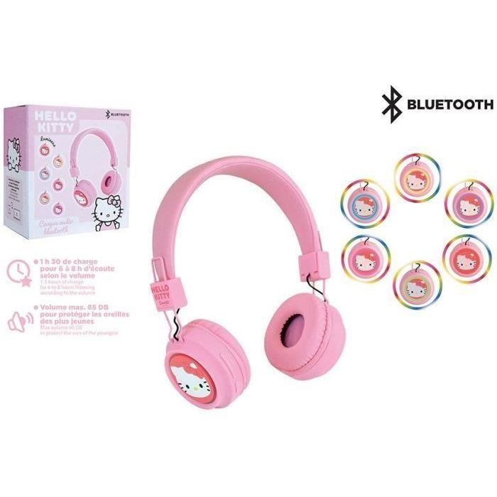 Casque ajustable bluetooth avec micro - HELLO KITTY - Câble usb - Câble audio - Des 3 ans 1