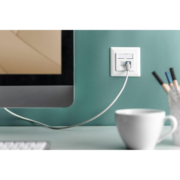 DIGITUS Anschlussdose Cat6a 2xRJ45 geschirmt Unterputz weiß 7