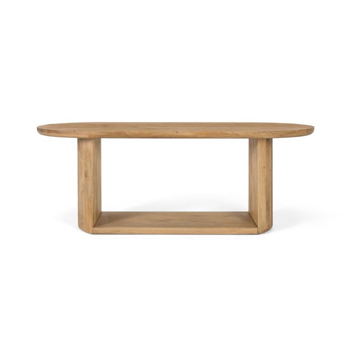 GINER Y COLOMER Table de salle à manger ovale en bois de manguier massif naturel 210 cm, avec piétement ouvert et moulure décorative 0 GINER Y COLOMER Table de salle à manger ovale en bois de manguier massif naturel 210 cm, avec piétement ouvert et moulure décorative 0