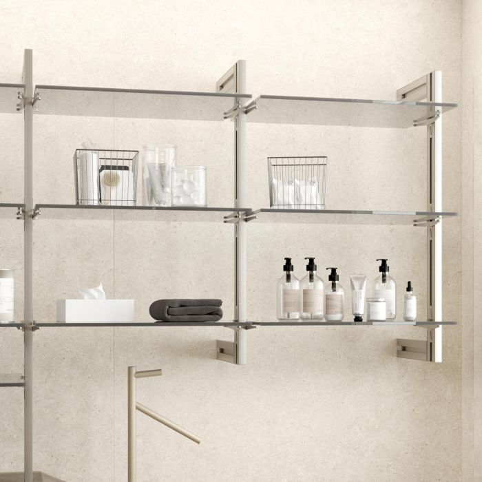 Emuca Kit de cadre modulaireKit de Zero avec matériel de fixation murale, Aluminium et Zamak, Peint gris pierre 1