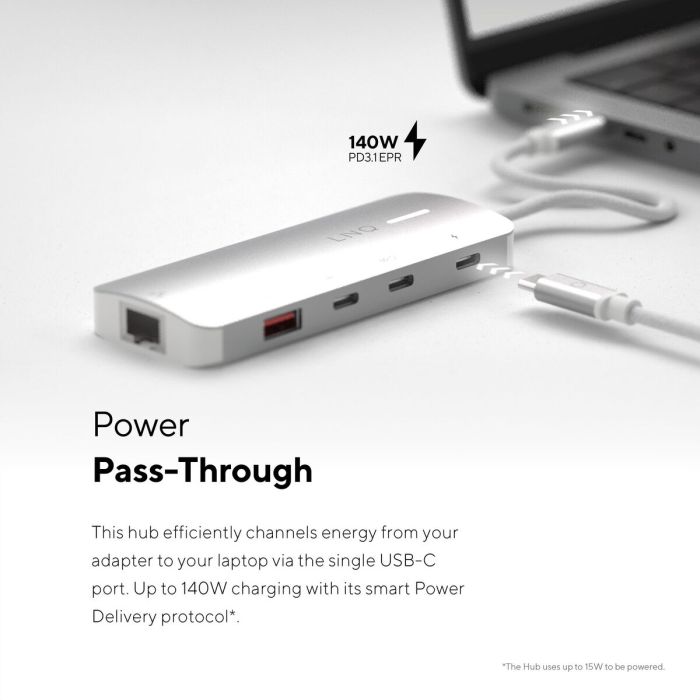 Hub USB Linq Byelements LQ49081PS Blanc Gris 12