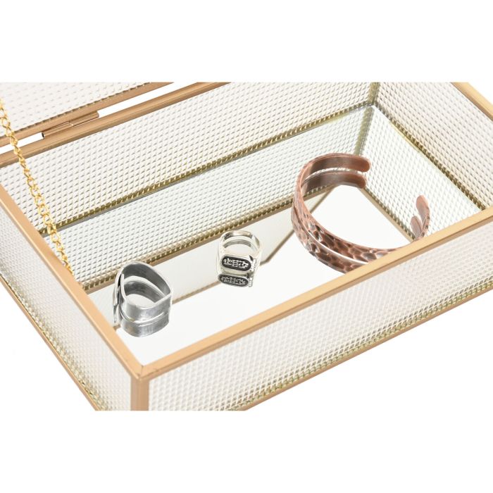 Boîte à bijoux Home ESPRIT Doré Métal Verre 24 X 15 X 6,5 CM 1 Boîte à bijoux Home ESPRIT Doré Métal Verre 24 X 15 X 6,5 CM 1