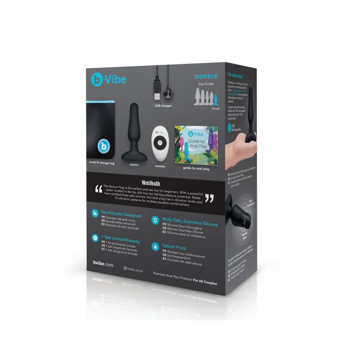 Plug anal avec télécommande B-Vibe NOVICE Noir 13