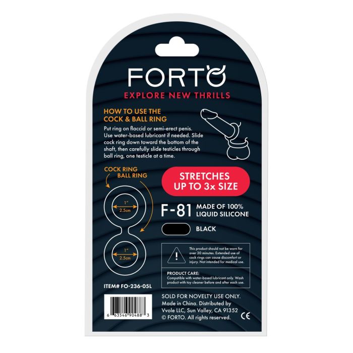 Anneau Pénis Forto Noir Ø 51 mm (Taille unique) 2
