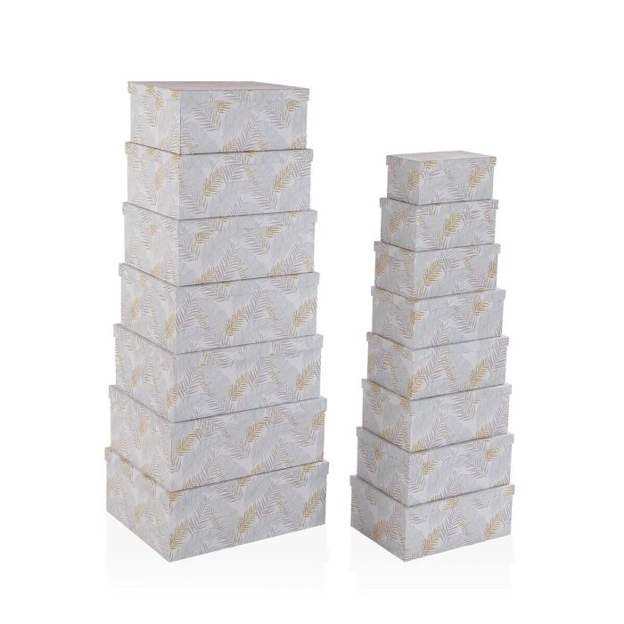 Set de boîtes décoratives Versa Carton Plumes (15 Pièces)