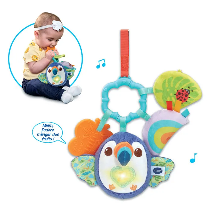 Vtech Baby Titouan Mon Toucan Éveil des Sens - Jouet d'Éveil Sensoriel Nomade en Plastique Recyclé - 3 à 36 Mois - Multicolore