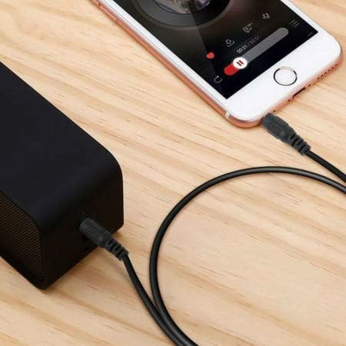 Câble Audio Jack (3,5 mm) Akashi ALTJ 35 B 1 m Noir 3 Câble Audio Jack (3,5 mm) Akashi ALTJ 35 B 1 m Noir 3