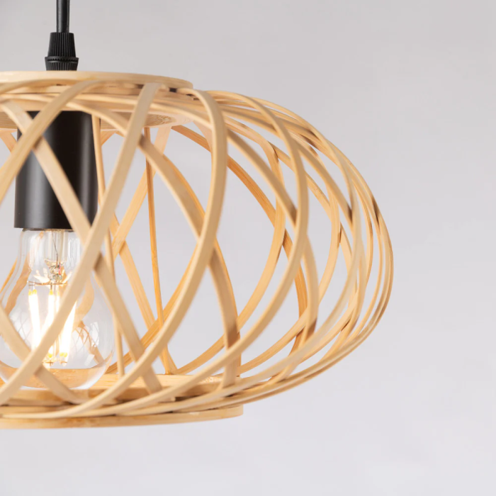 Lampe Suspendue Ha Long Rotin Style Naturel Boho-Chic Douille E27 [SKD-P80111] 4