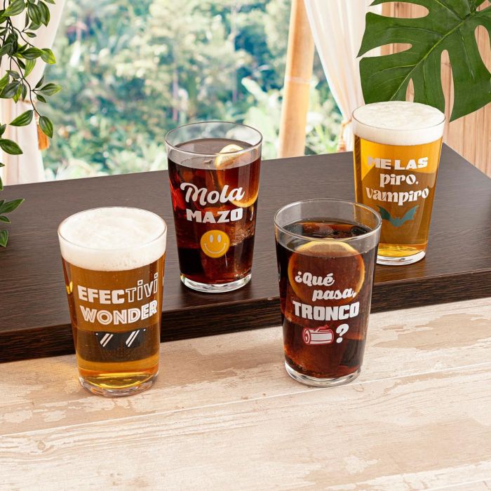 Vaso Alto Vidrio Frases 90 Luminarc 50 cL 2