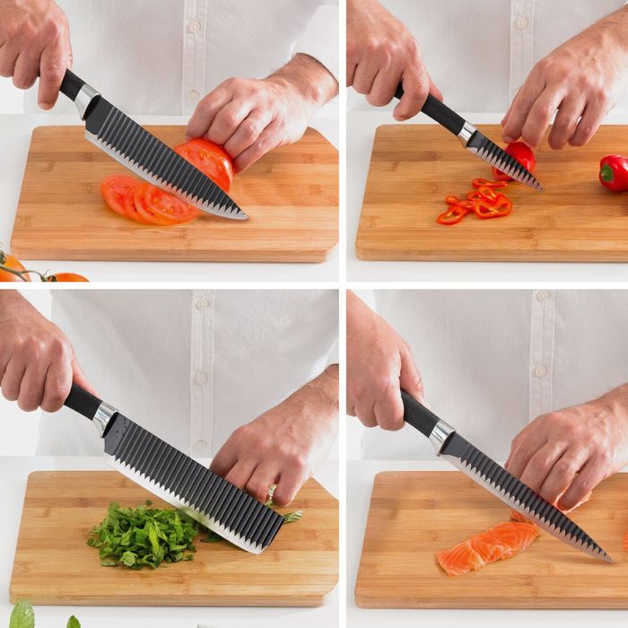 Ensemble de Couteaux Black Shark Swiss·Q Namiutsu InnovaGoods 4 Pièces