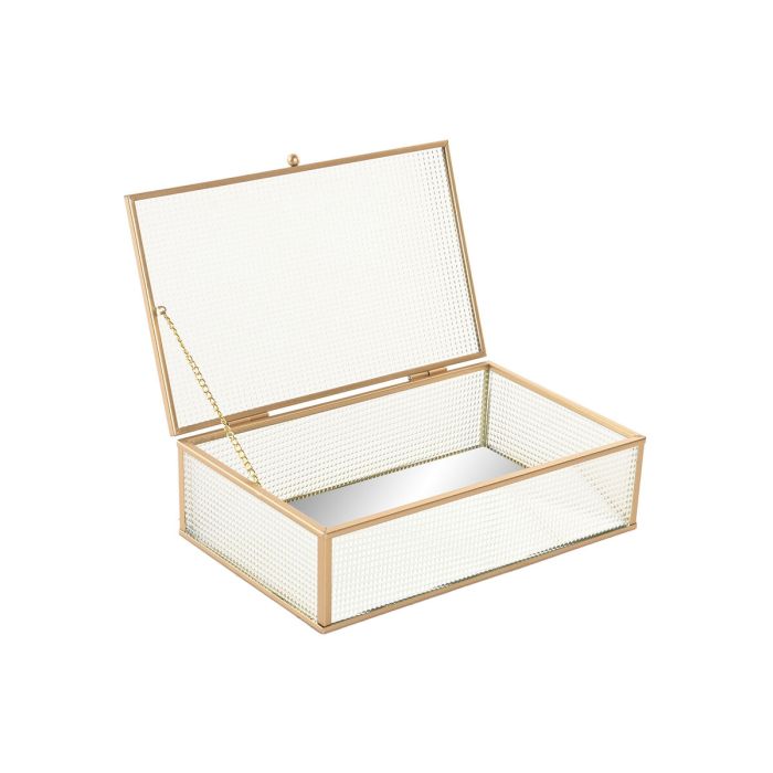 Boîte à bijoux Home ESPRIT Doré Métal Verre 24 X 15 X 6,5 CM 2 Boîte à bijoux Home ESPRIT Doré Métal Verre 24 X 15 X 6,5 CM 2