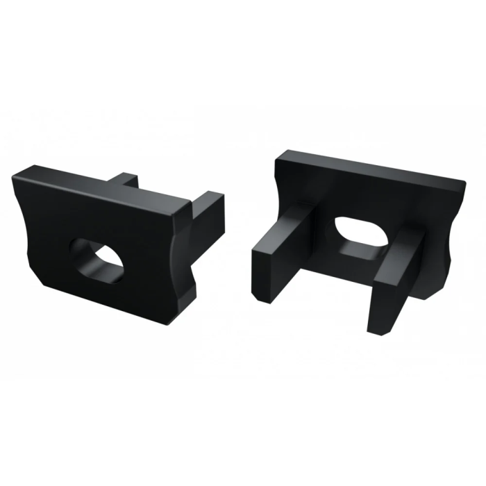 Bouchon de terminaison pour profil type X, plastique inox avec trou 3 Bouchon de terminaison pour profil type X, plastique inox avec trou 3