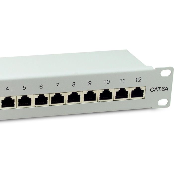 Equip Patchpanel 12x RJ45 Cat6A 10" FTP 1HE Premium hellgrau 4