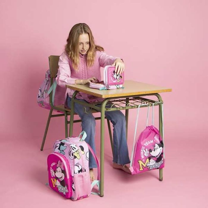Trousse d'écolier Minnie Mouse Fuchsia 12,5 x 6,5 x 19,5 cm 1