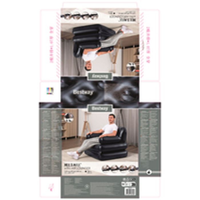 Bestway Fauteuil Gonflable 4 Positions Noir 191x38x25 cm Intérieur 75114 5 Bestway Fauteuil Gonflable 4 Positions Noir 191x38x25 cm Intérieur 75114 5