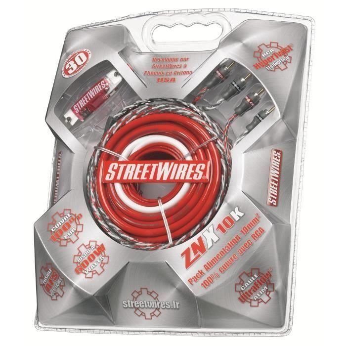 MTX ZNX10K Pack Alimentation 10mm² 5 metres d'alim 0,7m de masse câble RCA porte fusible et accessoires 1