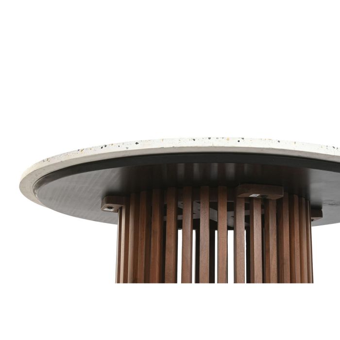 Table de Salle à Manger Home ESPRIT Bois d'acacia Terrazzo 130 x 130 x 76 cm 2