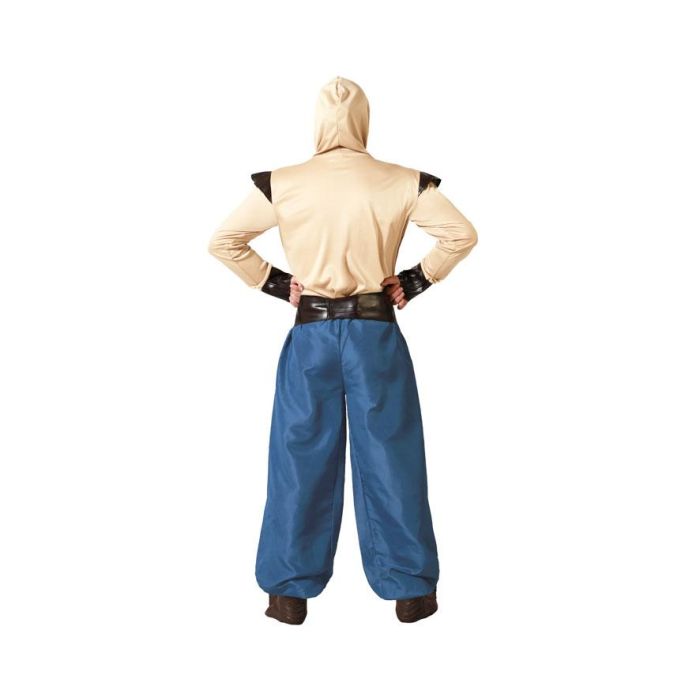 Costume Arabe Homme Adulte Taille XS-S, Bleu avec Ceinture et Foulard de Tête - Pantalon et Chemise en Polyester