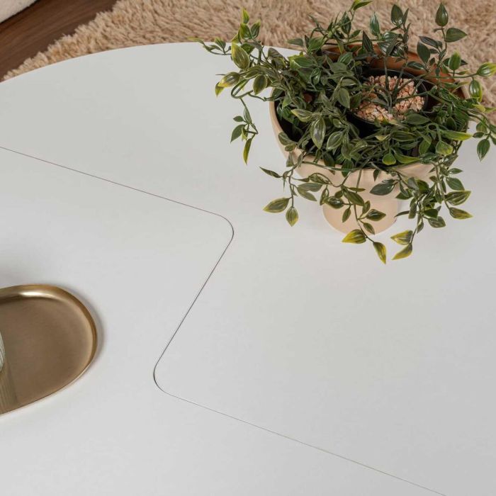 Table Basse Blanc 90 x 41 x 90 cm 4 Table Basse Blanc 90 x 41 x 90 cm 4