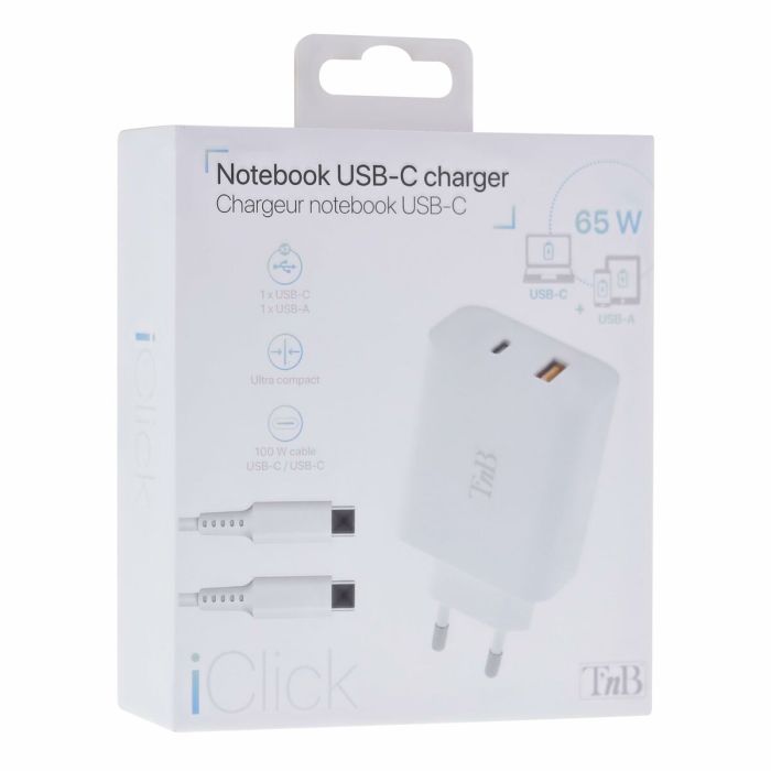 Chargeur Mural + Câble USB-C T'NB CHNBTINY65 65 W 2 Chargeur Mural + Câble USB-C T'NB CHNBTINY65 65 W 2