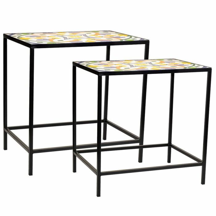 Sous-pot Alexandra House Living Noir Fer Carrelage 37 x 51 x 50 cm 2 Pièces 6