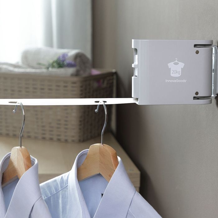 Corde à Linge Rétractable Raclox InnovaGoods 12 Corde à Linge Rétractable Raclox InnovaGoods 12