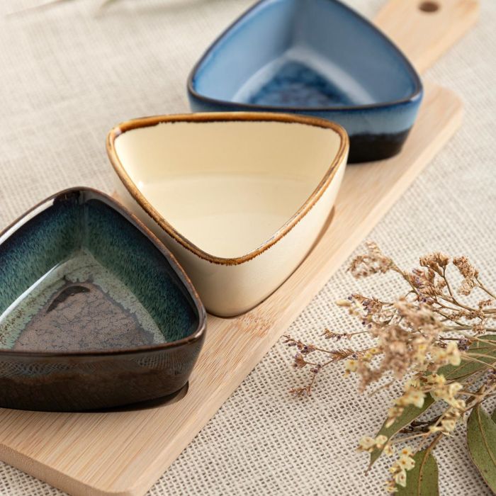 Tabla Aperitivo Bambú Cerámica Moana Bidasoa 34x9,5x4,5 cm 3