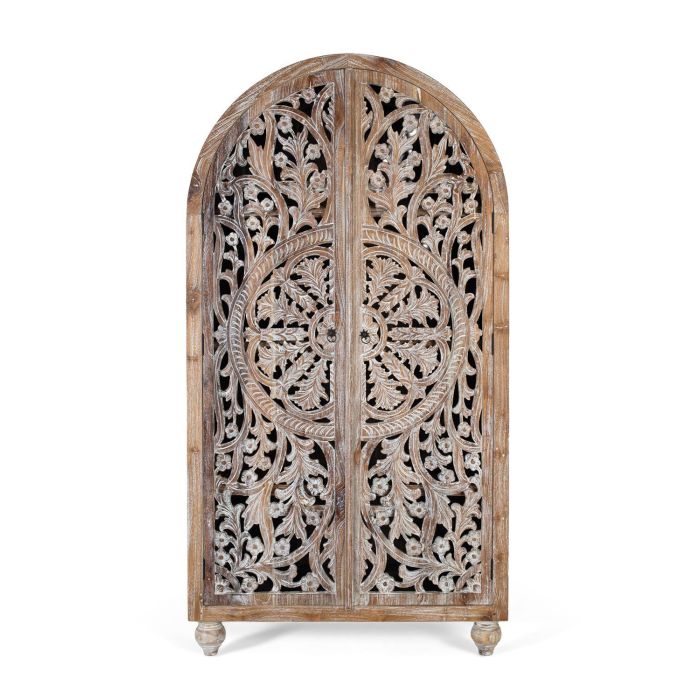 GINER Y COLOMER, Buffet Bois de Teca Ancien avec Sculpture Artisanale, Finition Blanc Lavé, 4 Tablettes Intérieures, 188x100x50 cm, Assemblé - Sans Montage 0 GINER Y COLOMER, Buffet Bois de Teca Ancien avec Sculpture Artisanale, Finition Blanc Lavé, 4 Tablettes Intérieures, 188x100x50 cm, Assemblé - Sans Montage 0