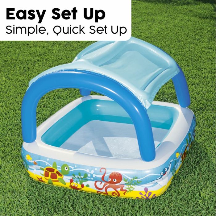 Bestway Piscine Gonflable Enfant avec Toit Détachable 140x140x114 cm +2 Ans Jardin 52192 9