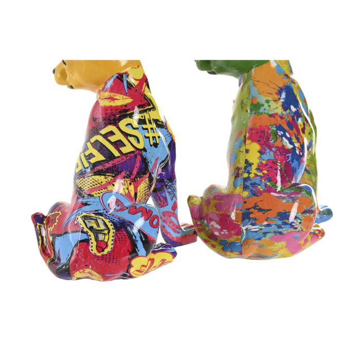 Figurine Décorative Home ESPRIT Jaune Vert Multicouleur Chien 12 x 9 x 17 cm (2 Unités) 1