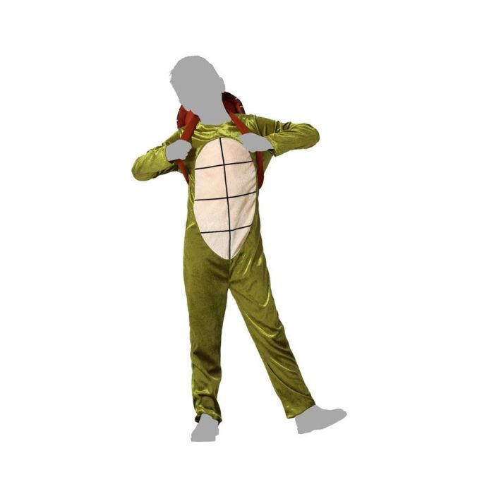 Déguisement Tortue Ninja Enfant Garçon 7-9 Ans - Costume de Combat Verte avec Caparazon en Polyester