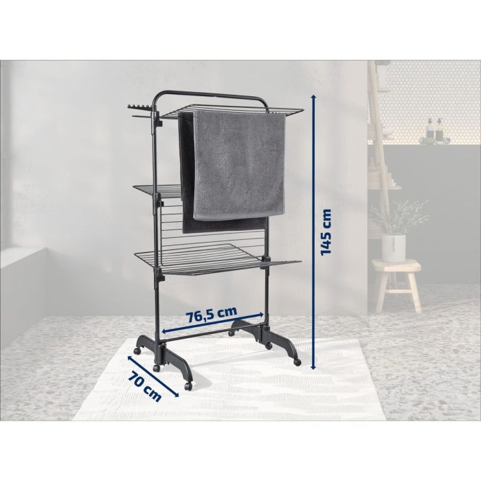 Corde à linge Leifheit Classic Tower 270 Black Noir 7