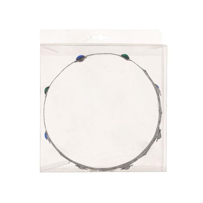 Couronne Argentée avec Strass pour Déguisement Roi Obscur, Seigneur ou Thème Fantastique - Accessoire Costume Médiéval et Fantasy