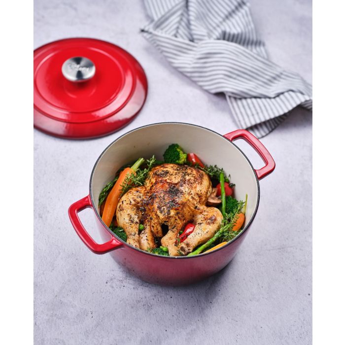 Cocotte avec couvercle - COSY & TRENDY - FONTESTIC - Fonte émaillée- Ø24 cm - 4,6 L - Tous feux dont induction - Rouge 3