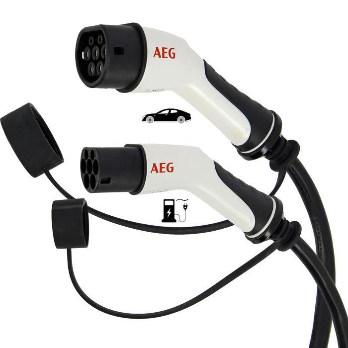 Câble de charge véhicules électriques & hybrides - AEG - Type 2 - Câble triphasé 32A 480V AC - Jusqu a 22Kw - Longueur : 5m 5