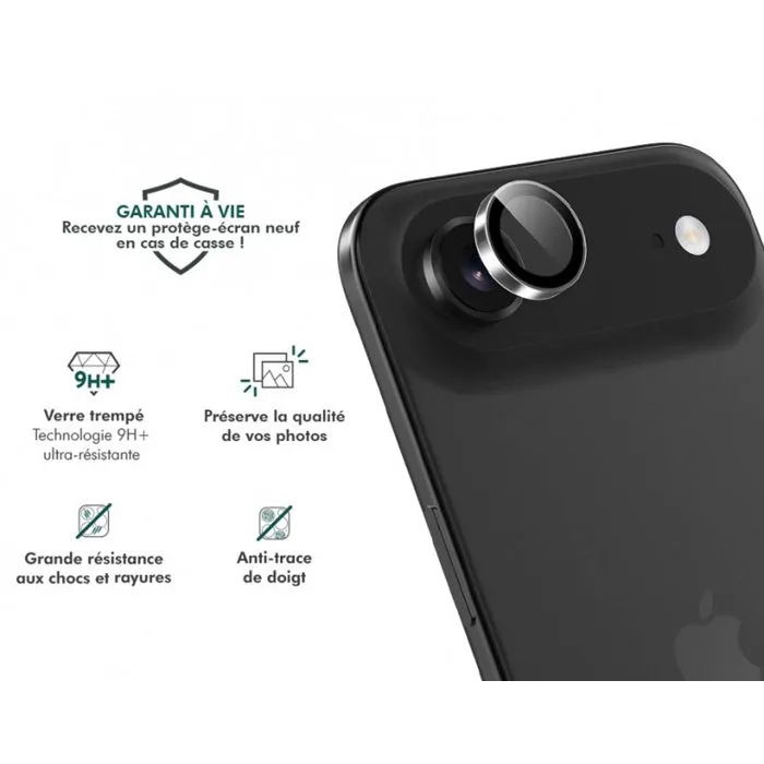 Force Glass FG MG - Protège-objectif transparent pour iPhone, protection discrète contre les rayures