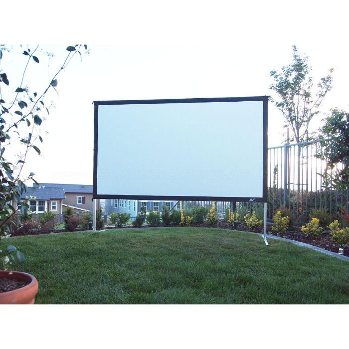 Elite Screens Yard Master 2 - Écran de projection pliable extérieur 16:9 - 4,57 m (180") - 3,99 x 2,24 m - Argent et blanc