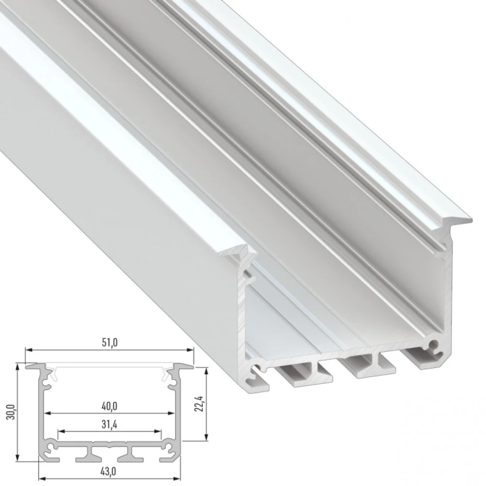 Profilé Aluminium Type INSO 2,02M - Lacado Blanco 0 Profilé Aluminium Type INSO 2,02M - Lacado Blanco 0